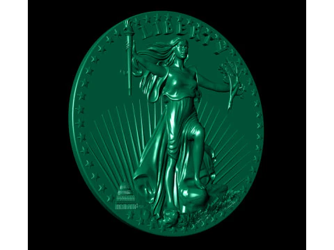 10 US Dollar Liberty Coin 3D Print Model