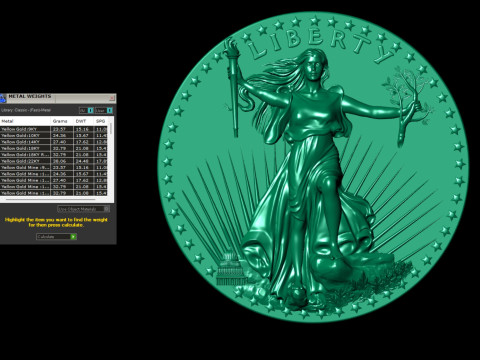 10 US Dollar Liberty Coin Model do druku 3D