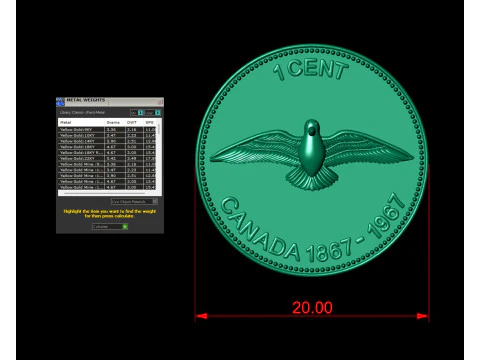 1 CENT CANADA COIN 3D Print Model