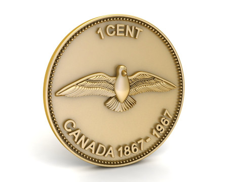 1 CENT CANADA COIN 3D Принт Модель