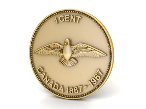 1 CENT CANADA COIN 3D Print Model
