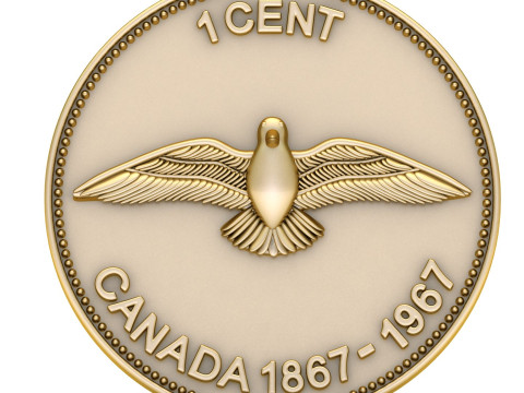 1 CENT CANADA COIN 3D Принт Модель