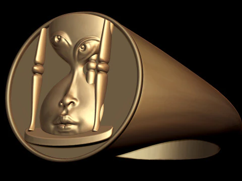 Faceless Time Sand Clock Ring 3D Print Model