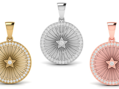Star Galaxy Diamond Pendant 3Dプリントモデル