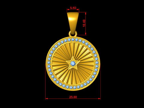 Star Galaxy Diamond Pendant 3D Print Model