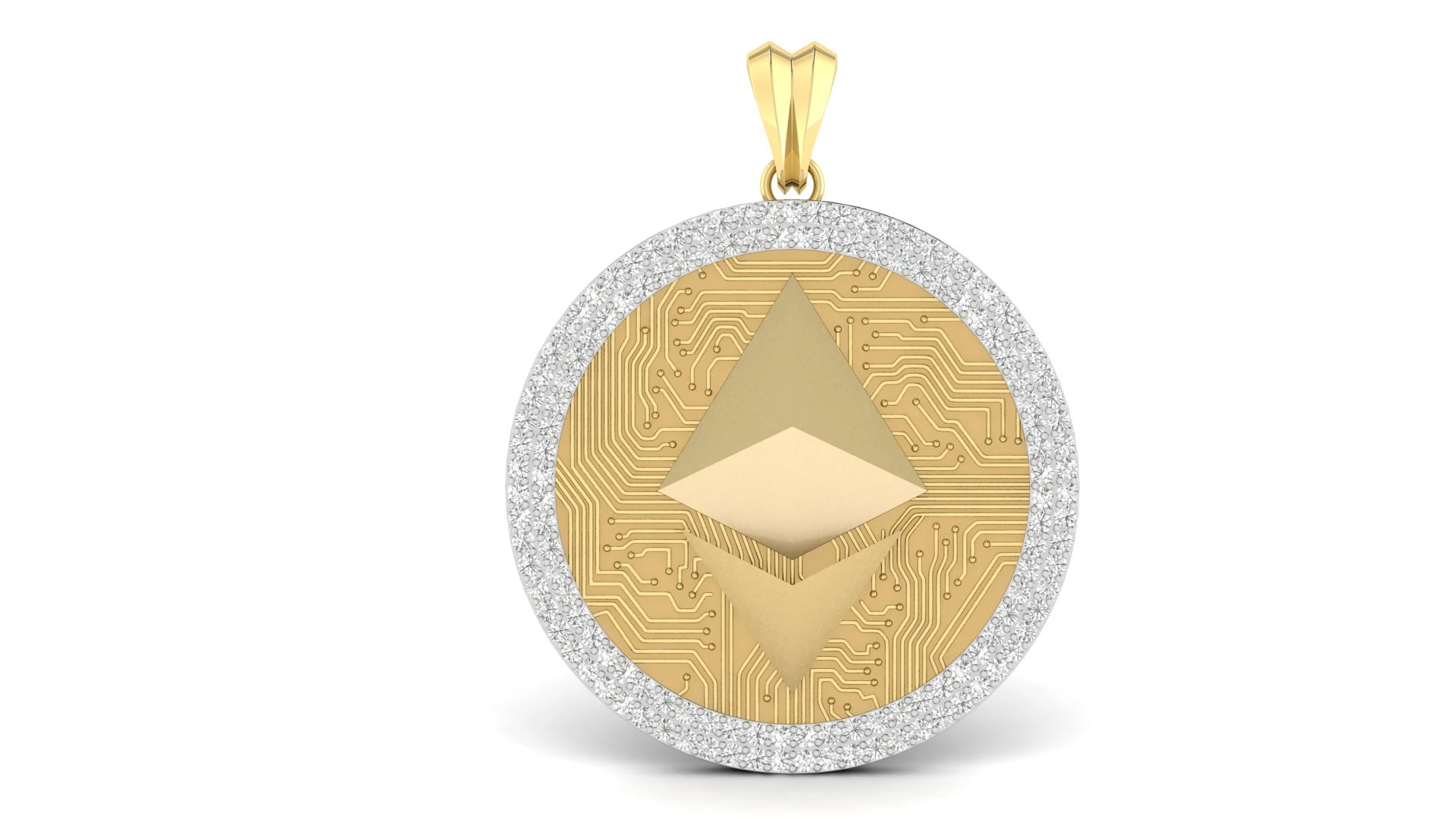 Ethereum Coin Pendant 3D Print Model .c4d .max .obj .3ds .fbx .stl .blend 