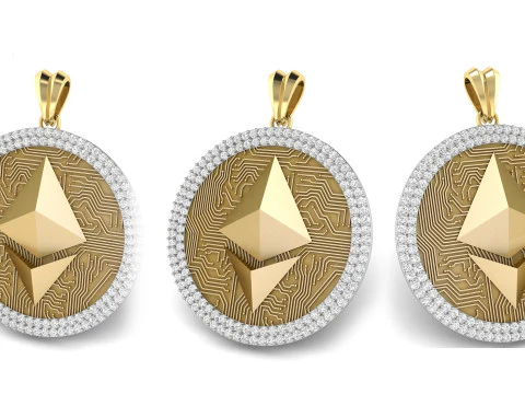 Ethereum Coin Pendant 3D Print Model