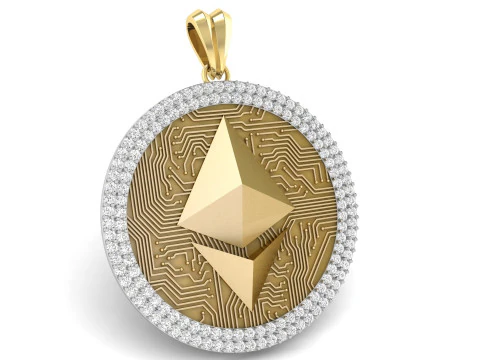 Ethereum Coin Pendant 3D Print Model