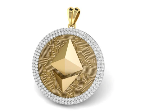 Ethereum Coin Pendant 3D Print Model