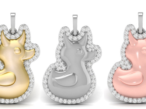 Evil Duck Diamond Pendant 3D Print Model
