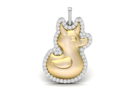 Evil Duck Diamond Pendant 3D Print Model