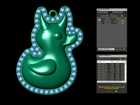 Evil Duck Diamond Pendant 3D Print Model