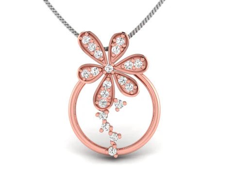 Liontin Bunga Berlian Ringan Model Cetak 3D