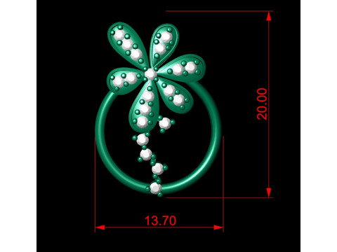 Light Weight Diamond Flower Pendant 3D Print Model