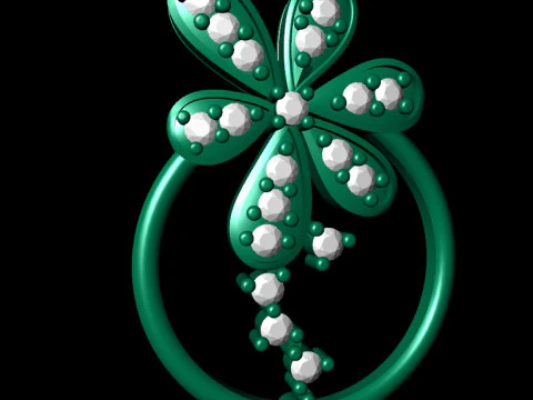 Light Weight Diamond Flower Pendant 3D Print Model
