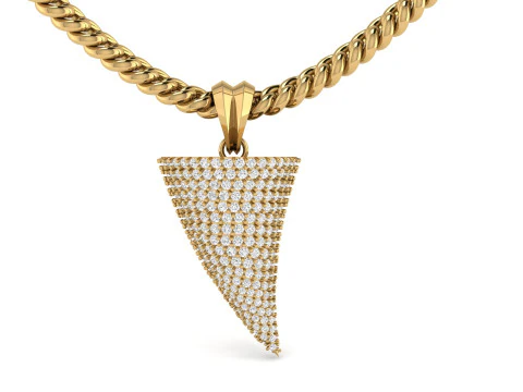 Liontin Hip-Hop Tanduk Berlian Model Cetak 3D