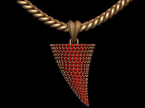 Diamond Horn Hip-Hop Pendant Model Cetak 3D