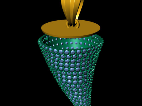 Diamond Horn Hip-Hop Pendant Model Cetak 3D