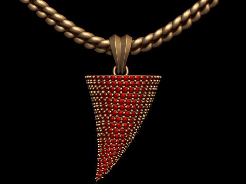 Diamond Horn Hip-Hop Pendant Model Cetak 3D