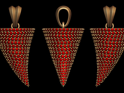 Diamond Horn Hip-Hop Pendant Model Cetak 3D