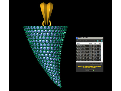 Diamond Horn Hip-Hop Pendant Model Cetak 3D
