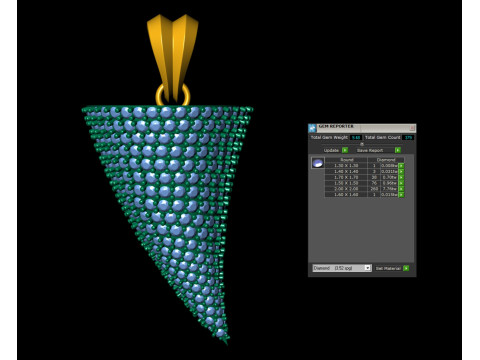 Diamond Horn Hip-Hop Pendant Model Cetak 3D