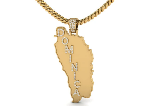 도미니카 지도 펜던트 3D 프린트 모델