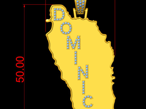 Dominica Map Pendant 3D Принт Модель