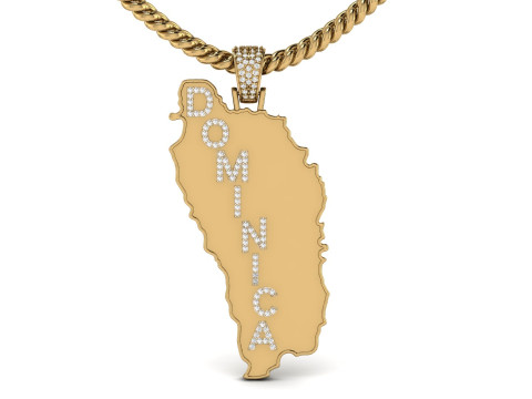 Dominica Map Pendant 3D Принт Модель