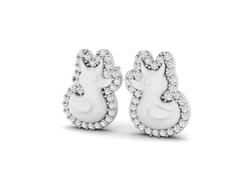 Diamond Duck Earrings 3D Print Model