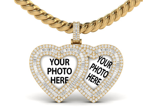 Double Photo Pendant 3D Print Model