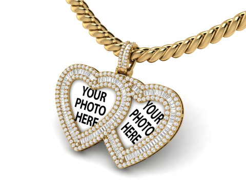 Double Photo Pendant 3D Print Model