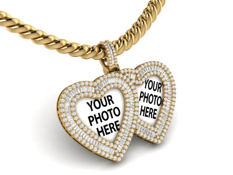 Double Photo Pendant 3D Print Model