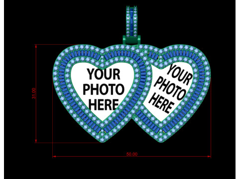 Double Photo Pendant 3D Print Model