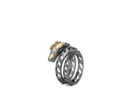 Dragon Legend Naga Coil Blaked Gents Ring 3D Baskı Modeli