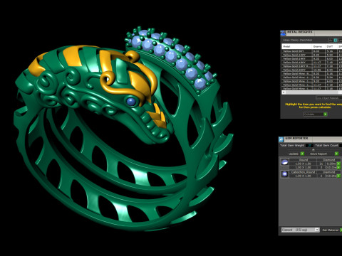 Dragon Legend Naga Coil Blaked Gents Ring 3D Baskı Modeli