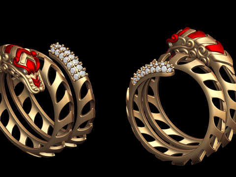 Chinese Dragon Ring 2 3D Print Model