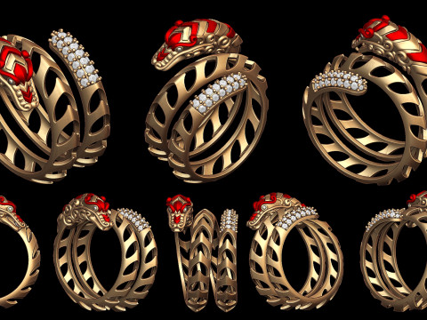Chinese Dragon Ring 2 Model Cetak 3D