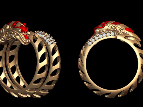 Chinese Dragon Ring 2 Model Cetak 3D