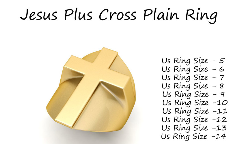 Plain Gold Jesus Plus Cross Ring Modelo de impresión 3D .c4d .max .obj .3ds .fbx .stl .blend