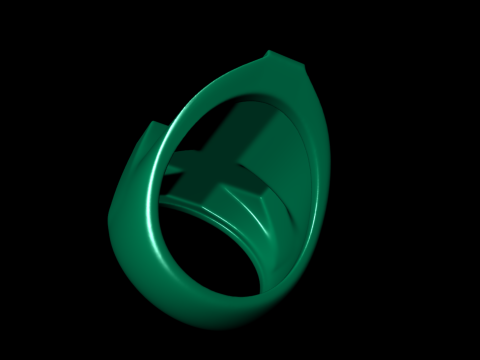 Plain Gold Jesus Plus Cross Ring Modelo de impresión 3D