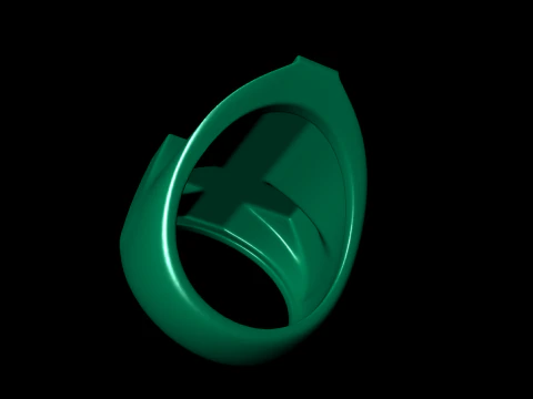 Plain Gold Jesus Plus Cross Ring 3D Print Model