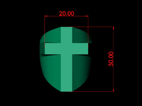 Plain Gold Jesus Plus Cross Ring 3D Print Model