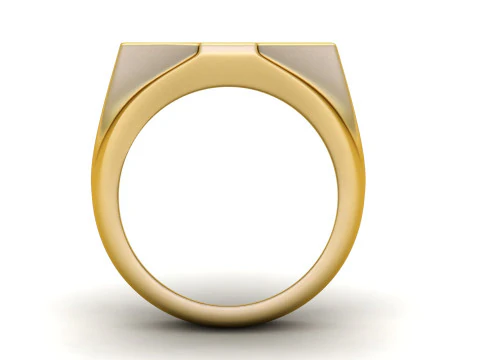 Plain Gold Jesus Plus Cross Ring 3D Print Model