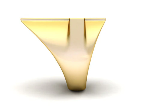 Plain Gold Jesus Plus Cross Ring 3D Print Model