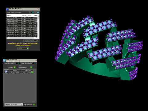 Square Cuba Chain Diamond Ring 3D Baskı Modeli