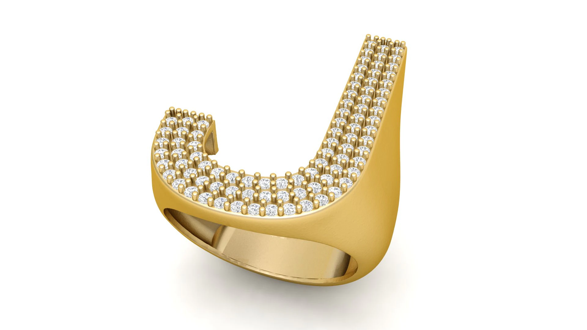 J Letter Diamond Ring 3D Print Model .c4d .max .obj .3ds .fbx .stl .blend 