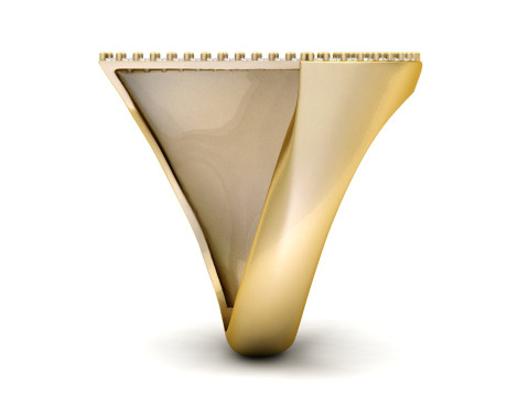 J Letter Diamond Ring Modelo de Impressão 3D