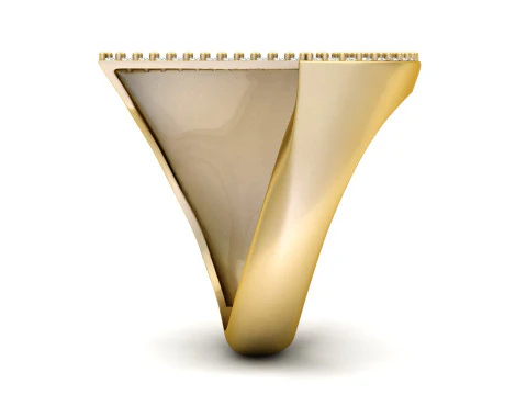 J Letter Diamond Ring 3D Print Model