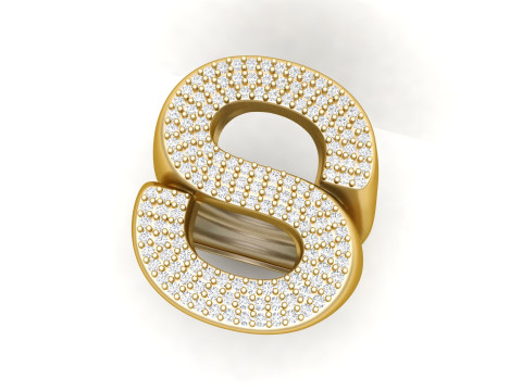 S Letter Diamond Ring Modelo de impresión 3D